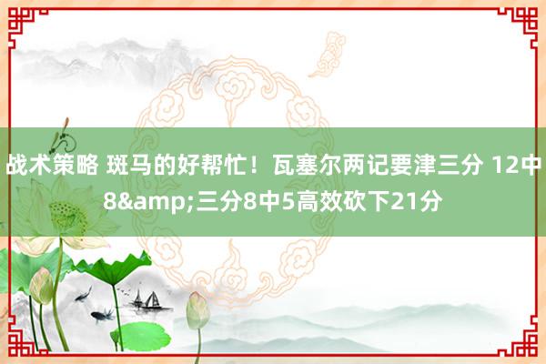 战术策略 斑马的好帮忙！瓦塞尔两记要津三分 12中8&