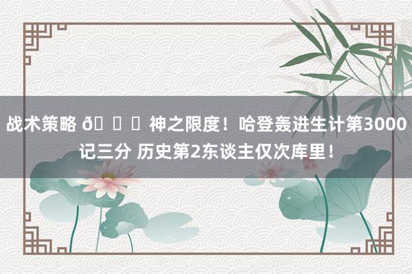 战术策略 😀神之限度！哈登轰进生计第3000记三分 历史第2东谈主仅次库里！