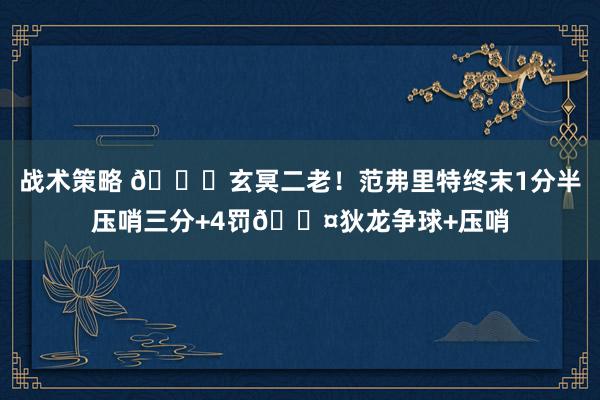 战术策略 🚀玄冥二老！范弗里特终末1分半压哨三分+4罚😤狄龙争球+压哨