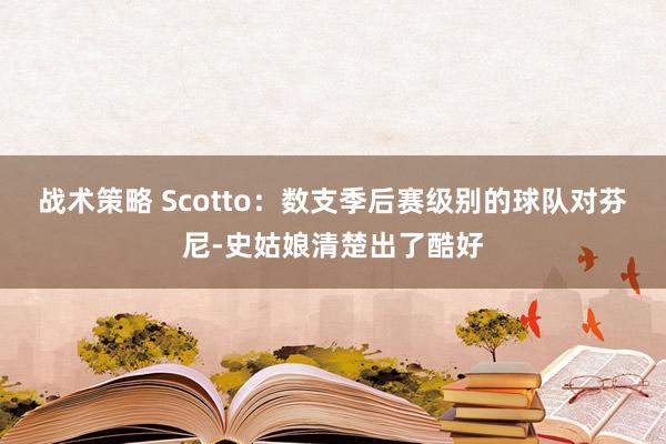 战术策略 Scotto：数支季后赛级别的球队对芬尼-史姑娘清