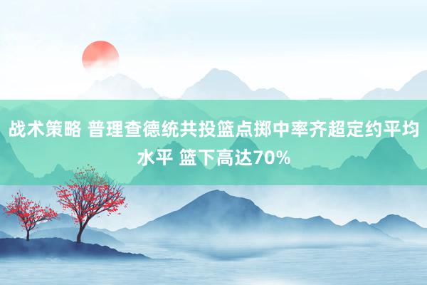 战术策略 普理查德统共投篮点掷中率齐超定约平均水平 篮下高达70%