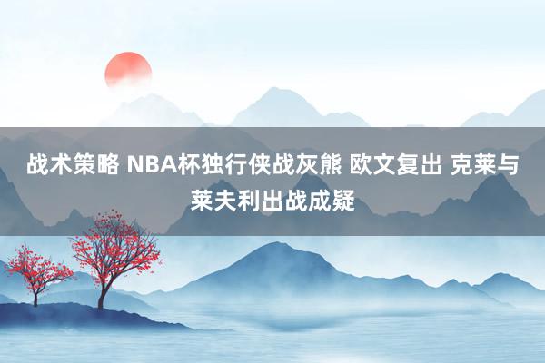 战术策略 NBA杯独行侠战灰熊 欧文复出 克莱与莱夫利出战成