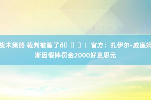 战术策略 裁判被骗了😅！官方：扎伊尔-威廉姆斯因假摔罚金20