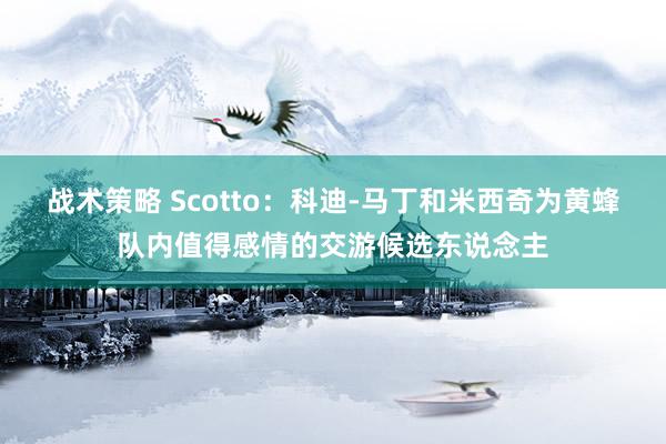 战术策略 Scotto：科迪-马丁和米西奇为黄蜂队内值得感情的交游候选东说念主